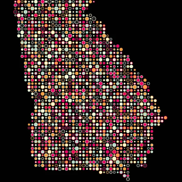 Georgia Silhouette Pixelated Patrón Mapa Ilustración — Vector de stock