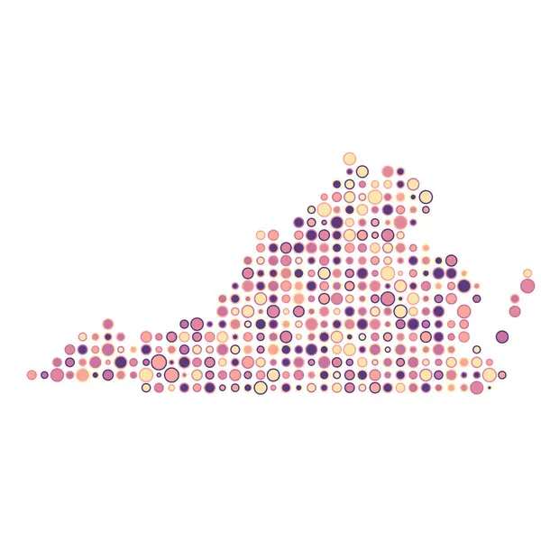 Virginia Silueta Pixelated Pattern Map Illustration — Stockový vektor
