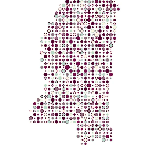 Mississippi Silhouette Pixelated Modello Mappa Illustrazione — Vettoriale Stock