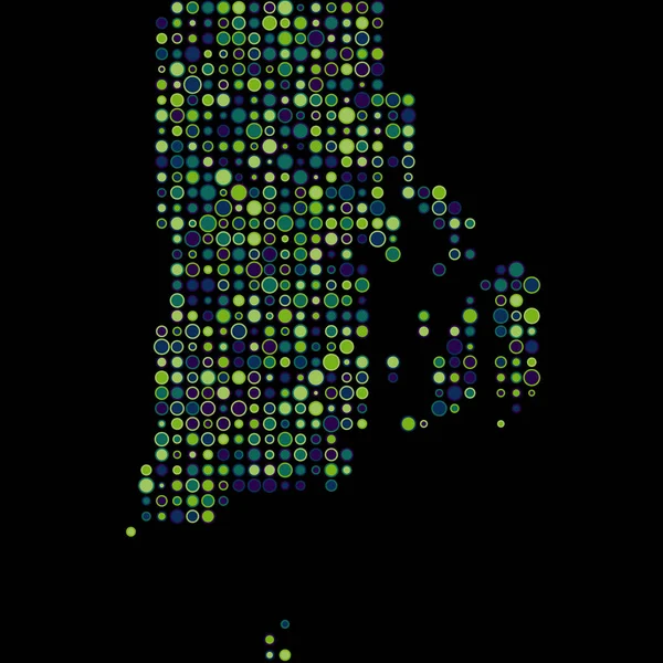 Rhode Island Silueti Pikselli desen haritası çizimi