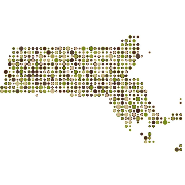 stock vector Massachusetts Silhouette Pixelated pattern map illustration