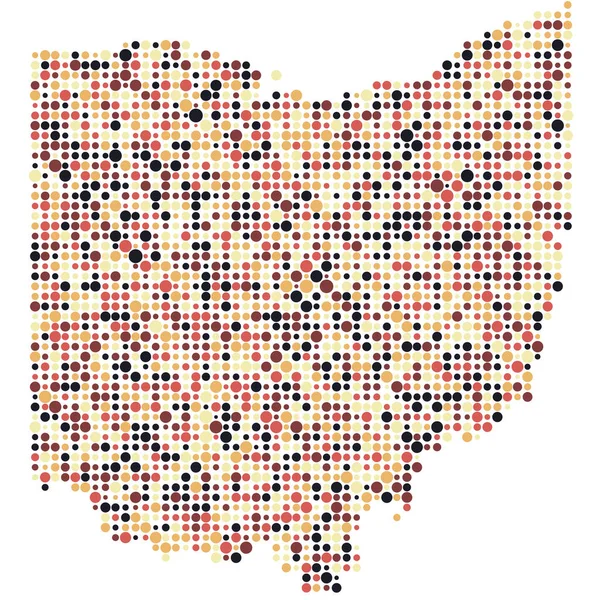 Ohio Silhouette Pixelated Mönster Karta Illustration — Stock vektor