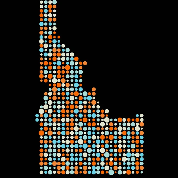 Idaho Silhouette Pixelado Ilustração Mapa Padrão —  Vetores de Stock