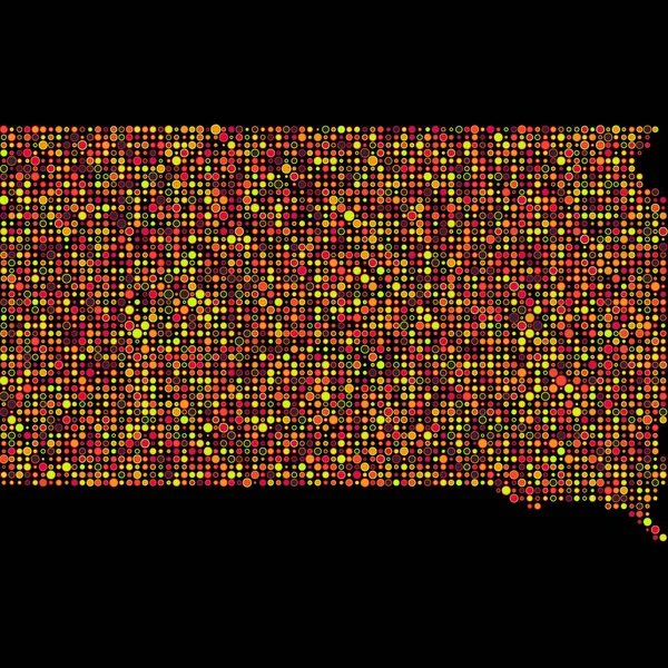 South Dakota Silhouette Pixelated Mönster Karta Illustration — Stock vektor