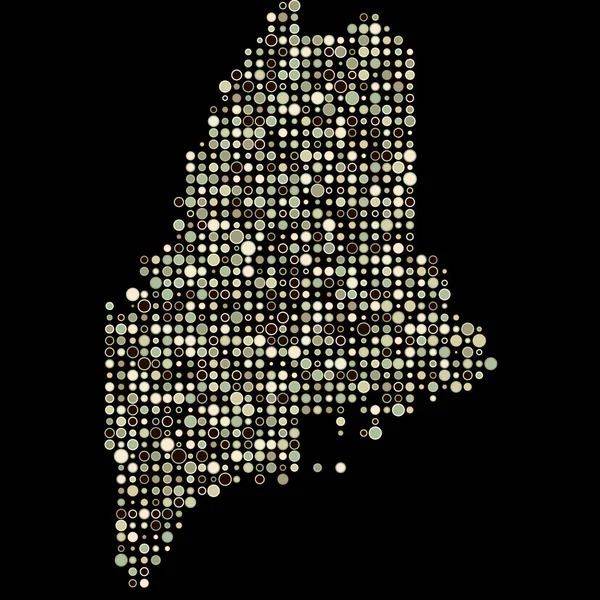 Maine Silhouette Pixelated Patrón Mapa Ilustración — Archivo Imágenes Vectoriales