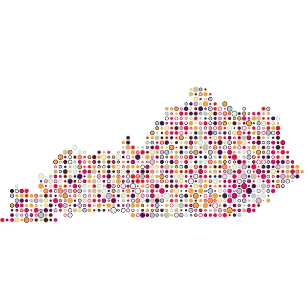 Kentucky Silhouette Pixelated Pattern Map Illustration — Stockový vektor