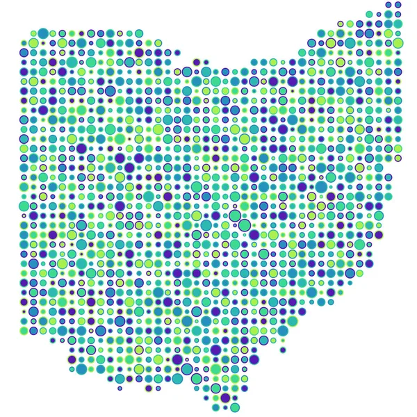 Ohio Silhouette Pixelated Patrón Mapa Ilustración — Archivo Imágenes Vectoriales