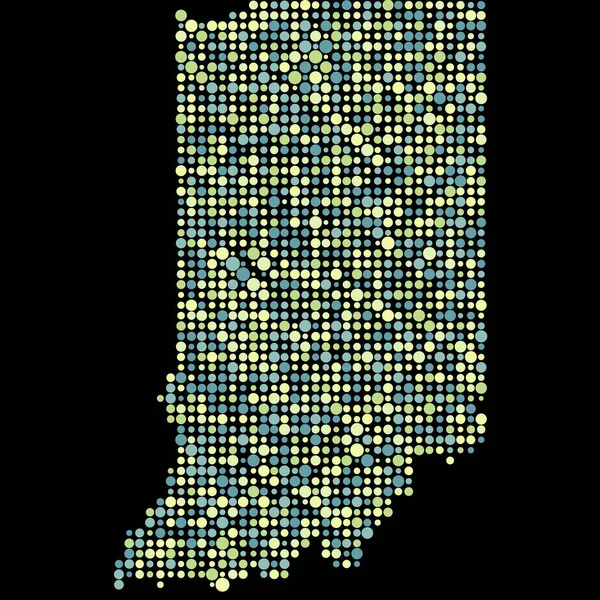 Indiana Silhouette Pixelado Ilustração Mapa Padrão — Vetor de Stock