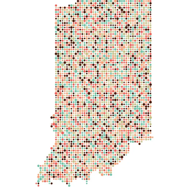 Indiana Silhouette Pixelated Passel Map — стоковий вектор