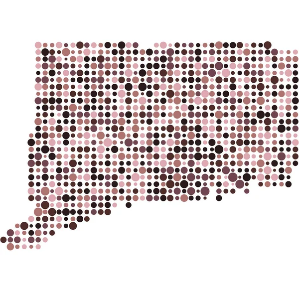 Connecticut Silhouette Pixelated Minta Térkép Illusztráció — Stock Vector