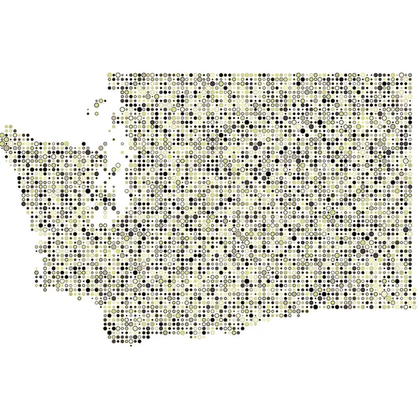 Washington Silhouette Pixelated Mönster Karta Illustration — Stock vektor
