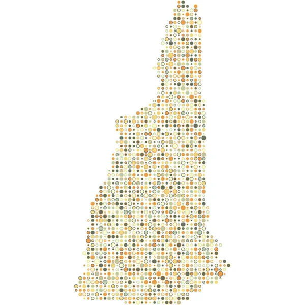 Neue Hampshire Silhouette Pixelated Pattern Map Illustration — Stockvektor