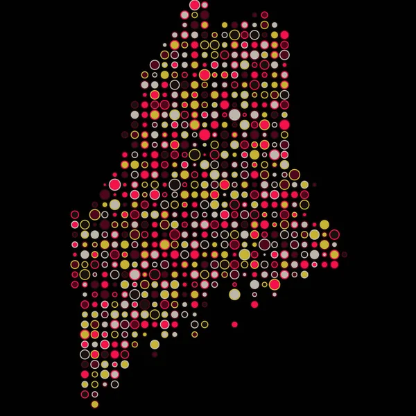Maine Silhouette Pixelado Ilustração Mapa Padrão — Vetor de Stock