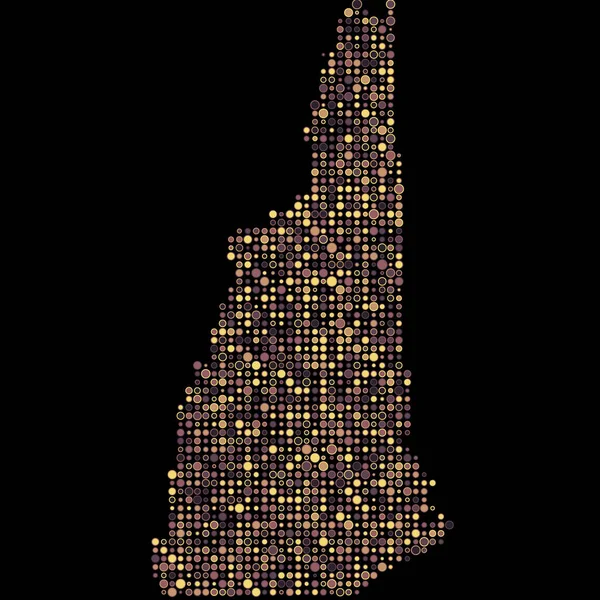 Nieuwe Hampshire Silhouet Pixelated Patroon Kaart Illustratie — Stockvector