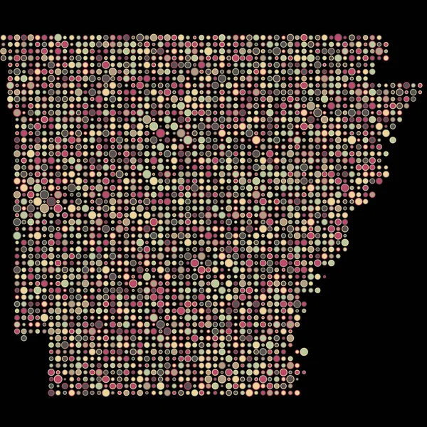 Arkansas Silhouette Ilustración Mapa Patrón Pixelado — Archivo Imágenes Vectoriales