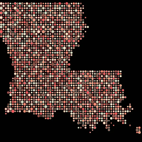 stock vector Louisiana Silhouette Pixelated pattern map illustration