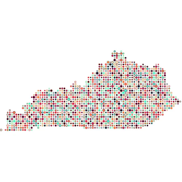 Kentucky Silhouette Pixelado Ilustração Mapa Padrão — Vetor de Stock