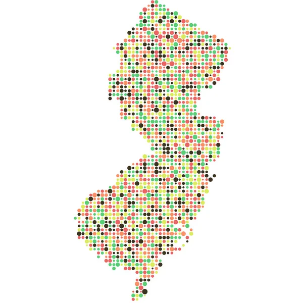New Jersey Silhouette Verpixeltes Muster Kartenillustration — Stockvektor