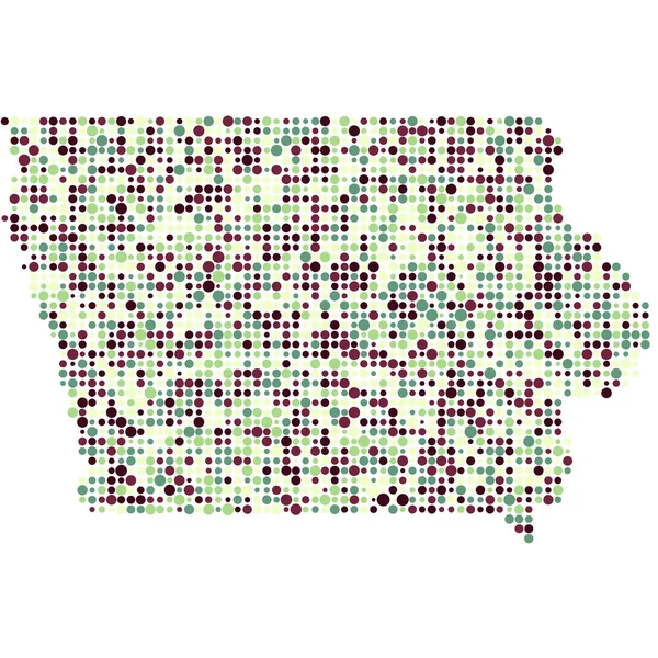 Iowa Silhouette Pixelado Ilustração Mapa Padrão — Vetor de Stock