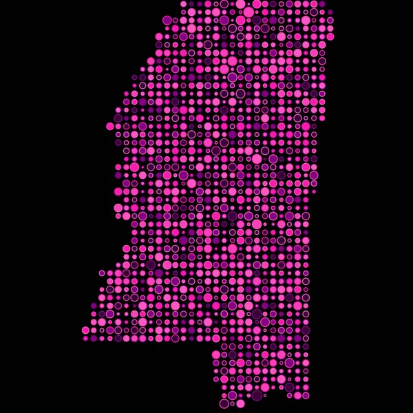 Міссісіпі Сілует Pixelated Patterter Map — стоковий вектор