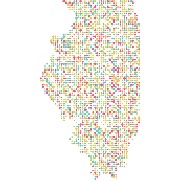 Illinois Silhouette Pixelated Patrón Mapa Ilustración — Archivo Imágenes Vectoriales