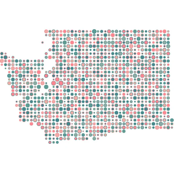 Washington Silhouette Pixelated Pattern Map Illustration — Stock Vector