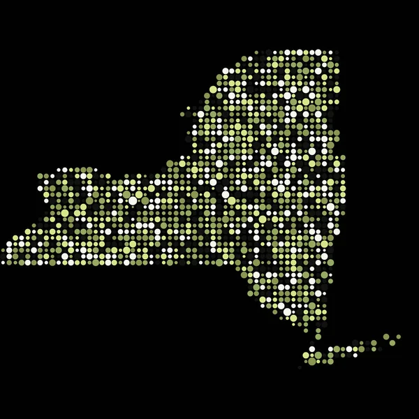 New York Silhouette Pixelated Modello Mappa Illustrazione — Vettoriale Stock