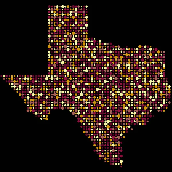 Texas Silhouette Pixelated Pattern Map Illustration — Stock Vector