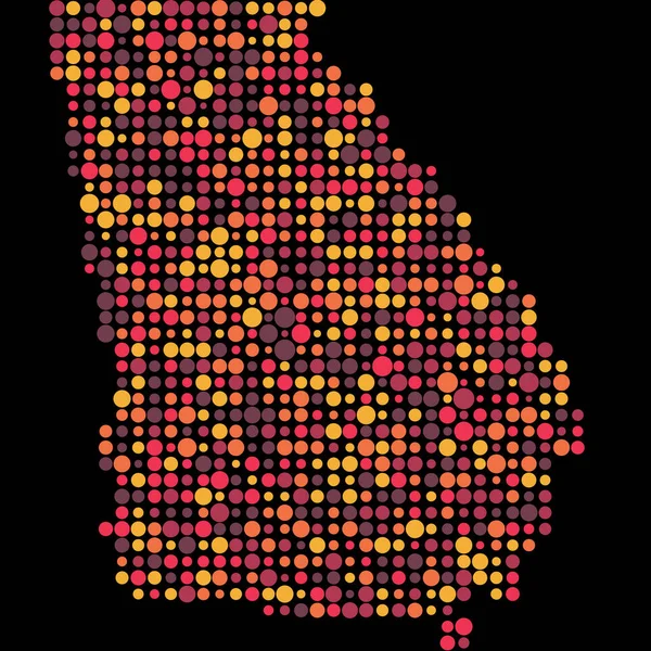 Georgia Silhouette Pixelated Mönster Karta Illustration — Stock vektor