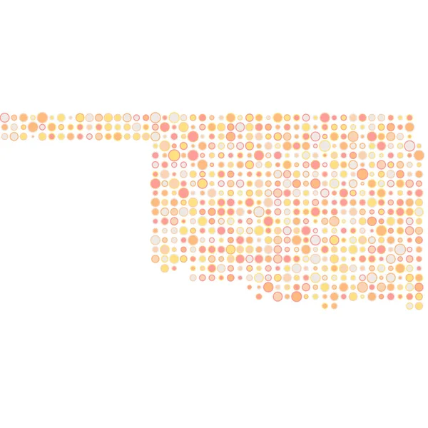 Oklahoma Silhouette Pixelated Patrón Mapa Ilustración — Vector de stock