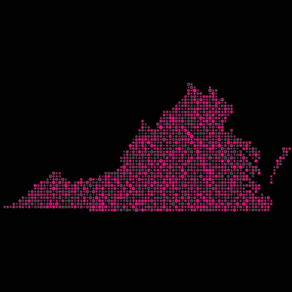 Virginia Silhouette Pixelated Patrón Mapa Ilustración — Vector de stock