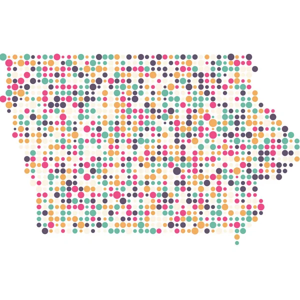 Iowa Silhouet Gepixelde Patroon Kaart Illustratie — Stockvector