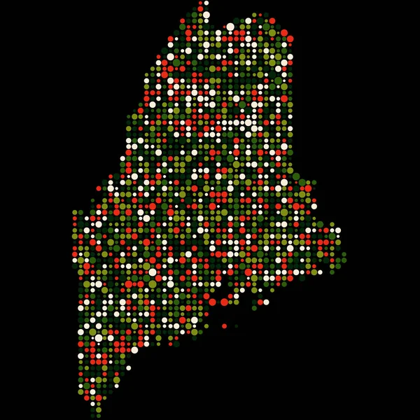 Maine Silhouette Pixelated Patrón Mapa Ilustración — Vector de stock