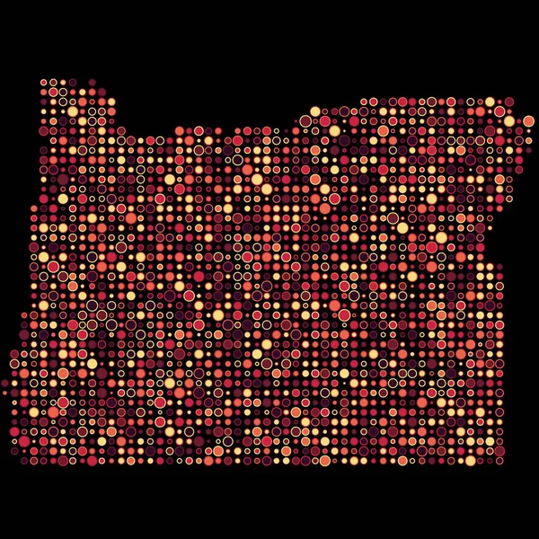 Oregon Silhouette Pixelated Pattern Map Illustration — Stock Vector