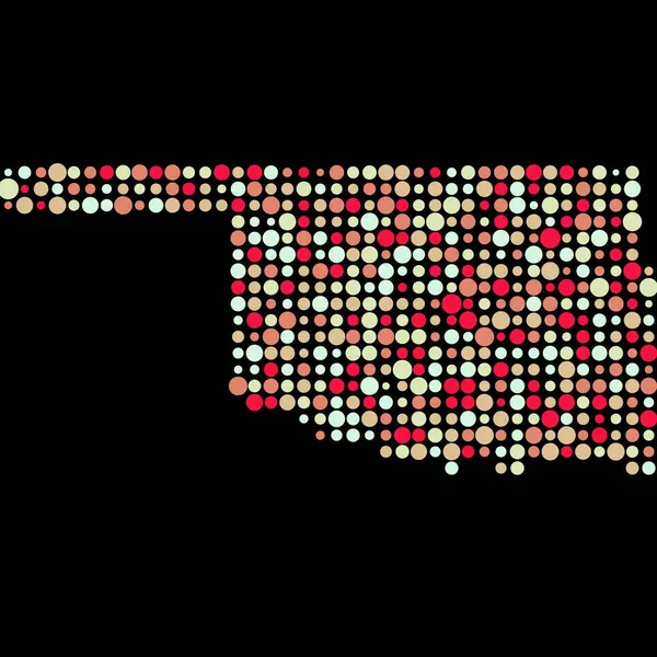 Oklahoma Silhouette Pixelated Pattern Map Illustration — Stock Vector
