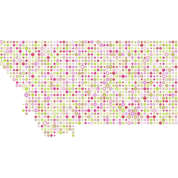 Montana Silhouette Pixelated Pattern Map Illustration — Stock Vector
