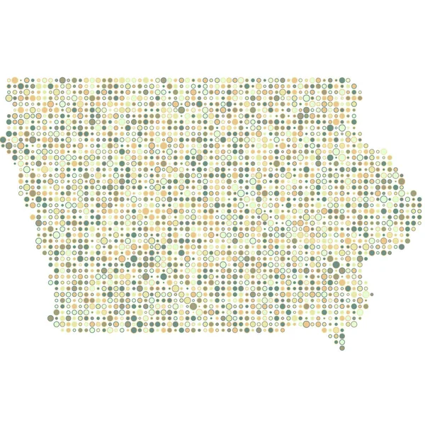 Iowa Silhouette Pixelated Modello Mappa Illustrazione — Vettoriale Stock
