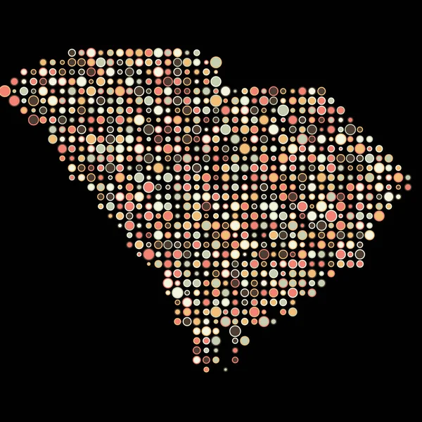Carolina Del Sur Silueta Pixelado Patrón Mapa Ilustración — Vector de stock