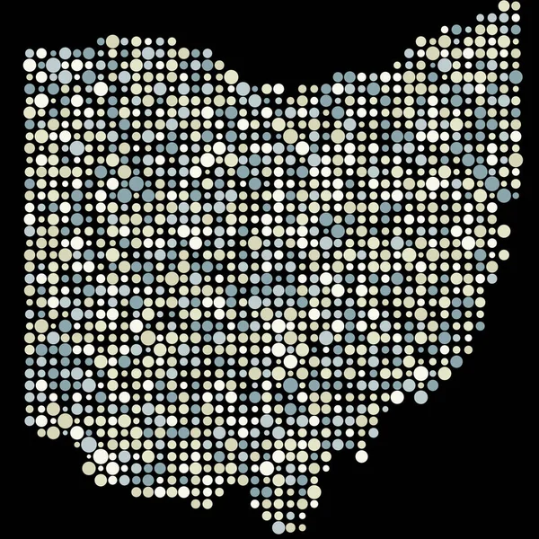 Ohio Silhouette Pixelated Minta Térkép Illusztráció — Stock Vector