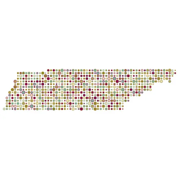 Tennessee Silhouette Pixelated Modello Mappa Illustrazione — Vettoriale Stock