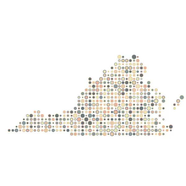 Virginia Silueta Pixelated Pattern Map Illustration — Stockový vektor