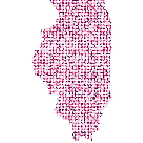 Illinois Silhouette Verpixeltes Muster Kartenillustration — Stockvektor
