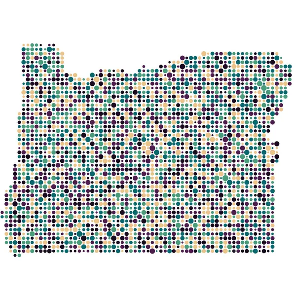 Oregon Silhouette Pixelated Μοτίβο Χάρτη Εικονογράφηση — Διανυσματικό Αρχείο