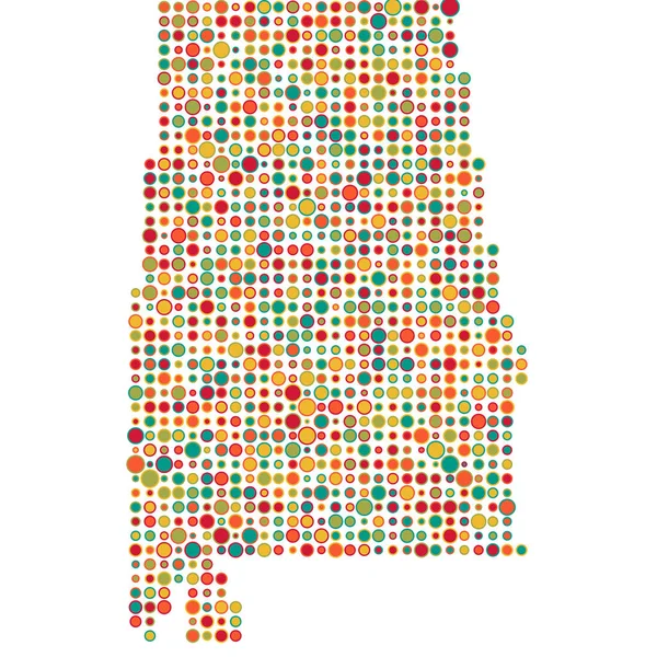 Alabama Silhouette Pixelated Patrón Mapa Ilustración — Vector de stock