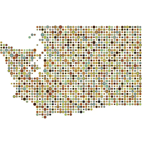 Washington Silhouette Pixelated Patrón Mapa Ilustración — Archivo Imágenes Vectoriales
