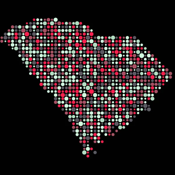 South Carolina Silhouette Pixelated Mönster Karta Illustration — Stock vektor