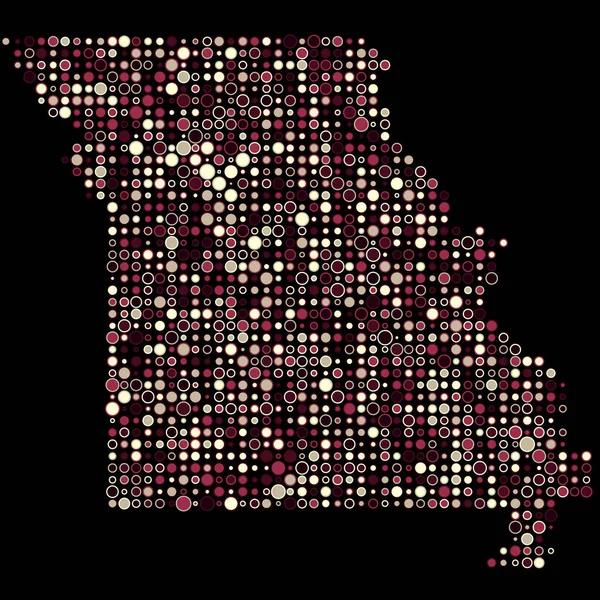 Missouri Silhouette Pixelado Ilustração Mapa Padrão — Vetor de Stock