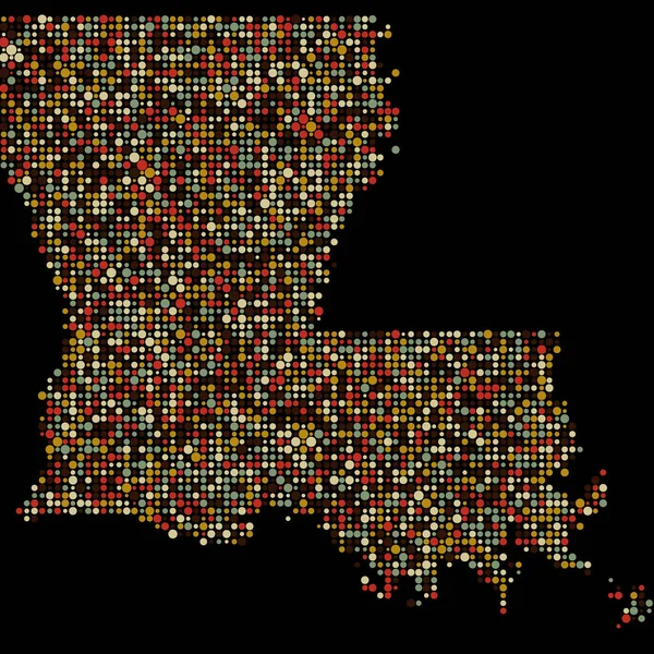Louisiana Silhouette Pixelated Pattern Map Illustration — Stock Vector