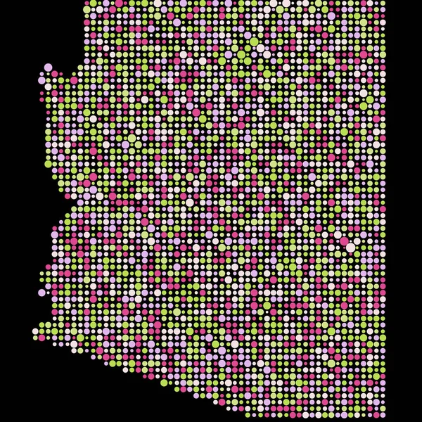 Arizona Silhouette Pixelated Pattermap Illustration — 스톡 벡터