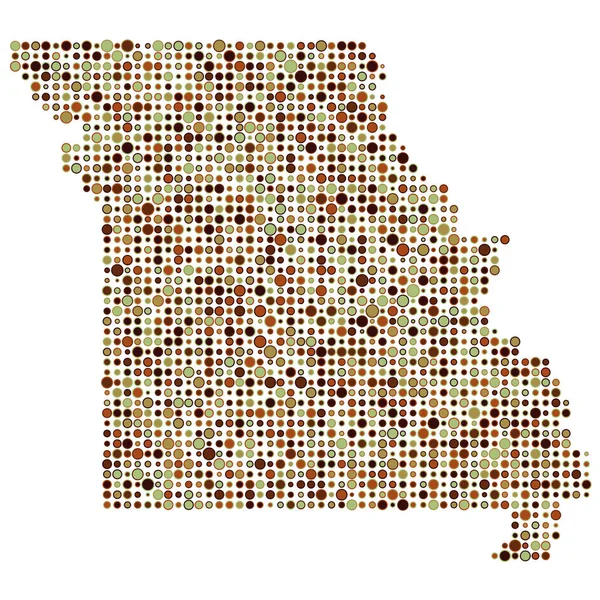 Missouri Silhouette Pixelated Modello Mappa Illustrazione — Vettoriale Stock